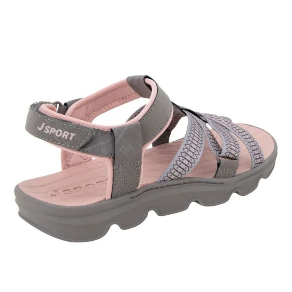 Jsport Women's Kaia Strap Sandal Charcoal Rose Size 8 - Picture 3 of 6